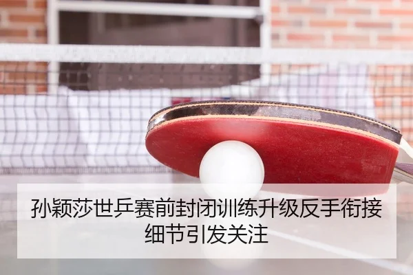 孙颖莎世乒赛前封闭训练升级反手衔接细节引发关注